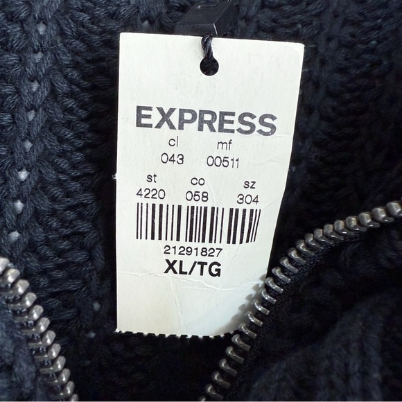 Express Toggle Front Cable Knit Black Cardigan Sweater XL - Winter, Cozy, Casual - Picture 9 of 13
